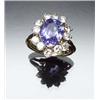 Image 1 : 18-Karat Yellow Gold, Blue Sapphire and Diamond Dinner Ring Set with a cushion cut sapphire weigh...