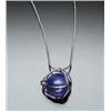 Image 1 : Platinum and Blue Star Sapphire Bead Pendant and 14-Karat White Gold Chain The enclosed platinum...