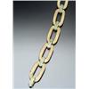 Image 1 : Tested 18-Karat Yellow Gold and Jade Bracelet The alternating links and clasp set with twenty rou...