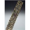 Image 1 : 18-Karat Yellow Gold and Blue-Green Sapphire Wide Reticulated Cocktail Bracelet Set with sixty-si...