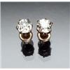 Image 1 : Pair of Antique Tested 14-Karat Yellow Gold Screw-Back Diamond Ear Studs Last Quarter 19th Centur...