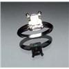 Image 1 : Platinum and Solitaire Diamond Ring Set with one emerald cut diamond weighing approximately 1.95...