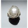 Image 1 : 18-Karat Yellow Gold, South Sea Pearl and Diamond Dinner Ring Set with one South Sea pearl measur...