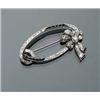 Image 1 : Art Deco Platinum, Diamond and Black Onyx Brooch Circa 1920-1930 Set with sixty old mine and sing...