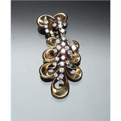 French 18-Karat Yellow and White Gold and Diamond Floral Brooch, Retailed by Van Cleef & Arpels,...