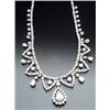 Image 1 : Platinum and Diamond Necklace Set with one large pear shape diamond weighing approximately 3 cara...
