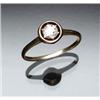 Image 1 : Art Deco Tested 14-Karat Yellow Gold and Black Enamel Solitaire Diamond Ring Circa 1920 Set with...