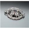 Image 1 : Tested Palladium, Platinum and Diamond Brooch Set with two large round old European cut diamonds...
