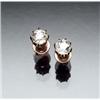 Image 1 : Pair of Tested 14-Karat Yellow Gold and Diamond Ear Studs, Retailed by Galt and Brothers, Washing...