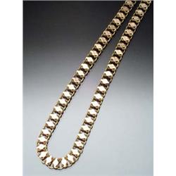 Victorian Tested 14-Karat Yellow and Rose Gold Necklace Last Quarter 19th Century Weight: 23.8 dw...