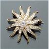 Image 1 : Victorian Tested 14-Karat Yellow Gold and Diamond Sunburst Brooch Last Quarter 19th Century Set w...