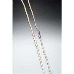 Antique Graduated Natural Pearl, Diamond and Blue Sapphire Necklace Mid-19th Century Having appro...