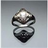 Image 1 : Art Deco 18-Karat White Gold and Triple Diamond Dinner Ring Circa 1920-1930 Set with three old mi...