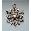 Image 1 : Tested 14-Karat Yellow Gold and Diamond Star Pendant Brooch Circa 1910 Set with one old mine cut...