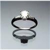 Image 1 : 14-Karat White Gold and Solitaire Diamond Ring Set with one round old European cut diamond weighi...