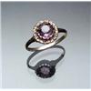 Image 1 : Antique Tested 10-Karat Yellow Gold, Amethyst and Diamond Dinner Ring Circa 1900 Set with one rou...