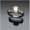 Image 1 : Platinum and Solitaire Diamond Ring Set with one round old European cut diamond weighing approxim...