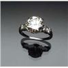 Image 1 : Platinum and Solitaire Diamond Ring Set with one round old European cut diamond weighing approxim...