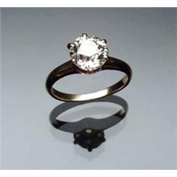 Tested 14-Karat Yellow Gold and Solitaire Diamond Ring Set with one old mine cut diamond weighing...