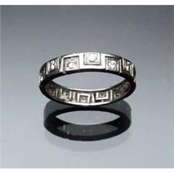 Art Deco Platinum and Diamond Eternity Band Circa 1930 Set with fourteen round brilliant cut diam...