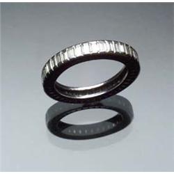 Art Deco Platinum and Diamond Eternity Band Circa 1930 Set with forty-three straight baguette dia...
