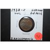 Image 1 : 1938-E German 2 Reichspfennig Foreign Coin With Flying Eagle Holding Swatstika; UNC; EST. $10-15