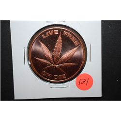 2011 Barter Trade Tokin-Live Free Or Die Copper Round; .999 Fine Copper 1 Oz.; EST. $5-10