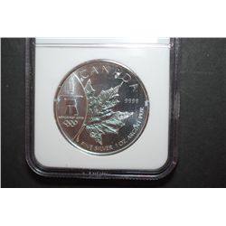 2008 Canada $5 "Maple Leaf" Silver Foreign Coin 2010 Vancouver Olympics Commemorative; NGC Graded MS