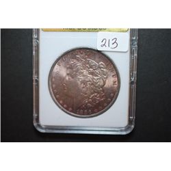 1886 US Silver Morgan $1; MCPCG;MS-65 EST. $130-150