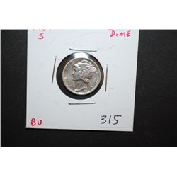 1939-S US Mercury Dime; BU; EST. $5-10