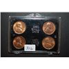 Image 1 : 1960 US Lincoln Penny Coin Set; Small Date P&D Mints & Large Date P&D Mints; Lot of 4 Coins; EST. $5