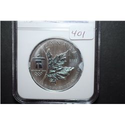 2008 Canada $5 "Maple Leaf" Silver Foreign Coin Vancouver 2010 Olympics; NGC Graded MS68; 1 Of 1st 1