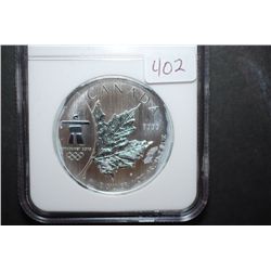 2008 Canada $5 "Maple Leaf" Silver Foreign Coin Vancouver 2010 Olympics; NGC Graded MS68; 1 Of 1st 1