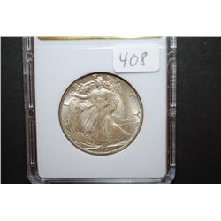 1945-D US Walking Liberty Half Dollar; MCPCG Graded MS63; EST. $35-40