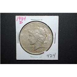 1934-D US Peace $1; EST. $30-40