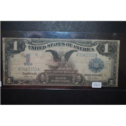 1899 US Silver Certificate $1; Blue Seal; Large Flying Eagle Bill; EST. $80-90