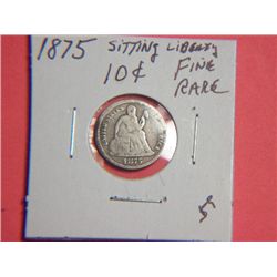 1875 SEATED LIBERTY DIME