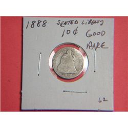 1888 SEATED LIBERTY DIME