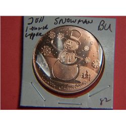 2011 1 OUNCE COPPER SNOWMAN