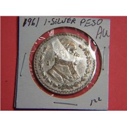 1961 SILVER MEXICAN DOLLAR