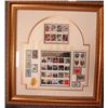 Image 1 : Framed "Four Centuries of American Art" Stamp Collection  21" x 22"
