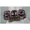 Image 1 : 14K Yellow Gold, .20 ct tw Diamonds, 2.90 ct tw Amethyst Ring - still with tags