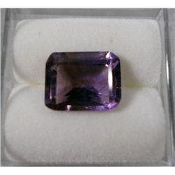 Beautiful Loose Amethyst gemstone, 3 ct, Emerald Cut. 10mm x 8mm