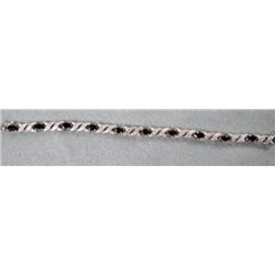Sterling Silver and Garnet & Bracelet, fits a 7" wrist