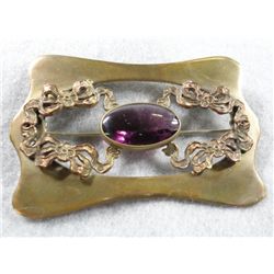 Antique Costume Jewelry Brooch, "C" clasp dates this piece to early 1900's