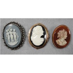 Lot of Vintage Costume Jewelry Cameo Brooches, all in EXCELLENT vintage cond.!