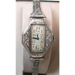 Vintage14k white gold Lady Elgin Wrist Watch RARE!