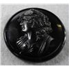 Image 1 : Fabulous French Jet Cameo Pin, 1 3/4" in diameter