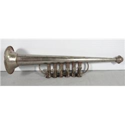 Vintage Tin Horn Toy, 13"long, Made in Japan, some rust, keys still work.