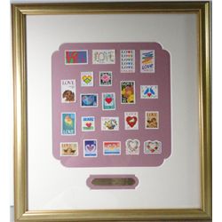 Framed "Love Stamp" series 1973-1999, Limited edition 0560 of 1000 14" x 15"